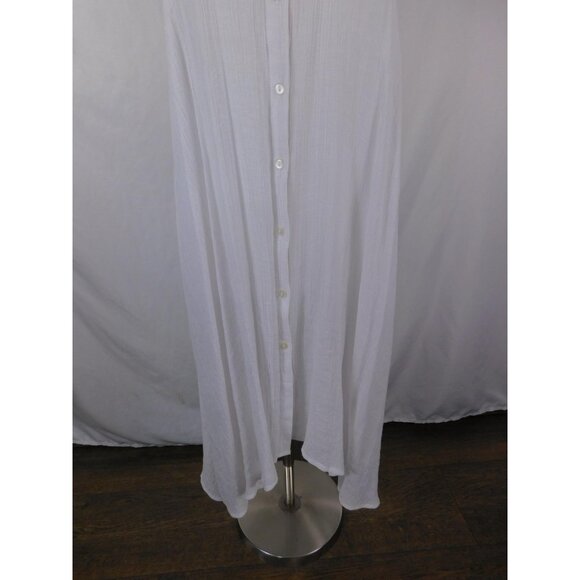 Mlle Gabrielle Shirt Dress Womens Small White Sleeveless Button Front Maxi - Picture 3 of 10